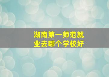 湖南第一师范就业去哪个学校好