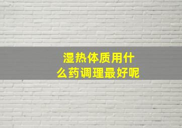 湿热体质用什么药调理最好呢