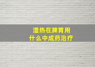 湿热在脾胃用什么中成药治疗