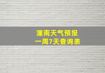 潼南天气预报一周7天查询表