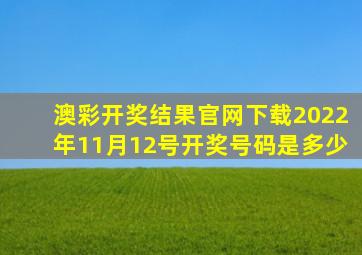 澳彩开奖结果官网下载2022年11月12号开奖号码是多少