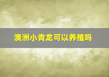 澳洲小青龙可以养殖吗