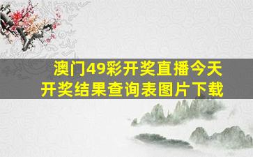 澳门49彩开奖直播今天开奖结果查询表图片下载