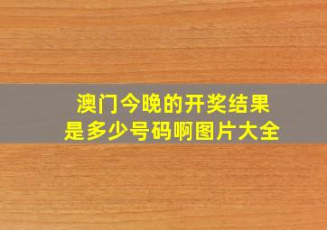 澳门今晚的开奖结果是多少号码啊图片大全