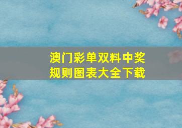 澳门彩单双料中奖规则图表大全下载