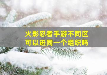 火影忍者手游不同区可以进同一个组织吗