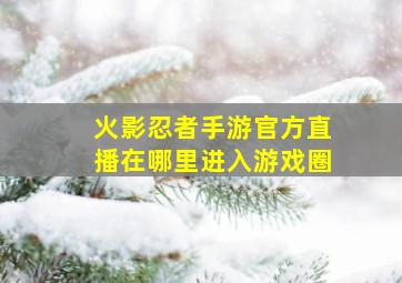 火影忍者手游官方直播在哪里进入游戏圈