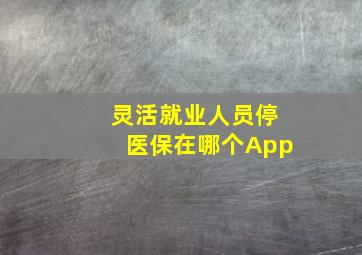 灵活就业人员停医保在哪个App