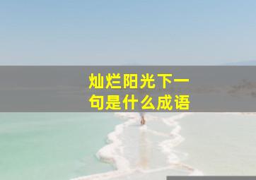 灿烂阳光下一句是什么成语