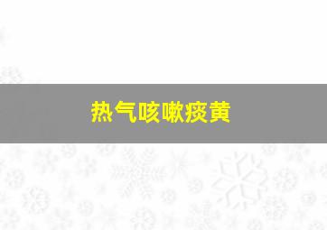 热气咳嗽痰黄