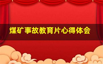 煤矿事故教育片心得体会