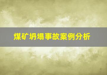 煤矿坍塌事故案例分析