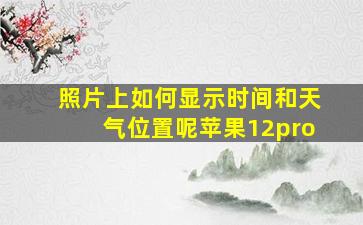 照片上如何显示时间和天气位置呢苹果12pro