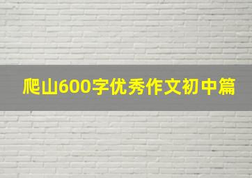 爬山600字优秀作文初中篇