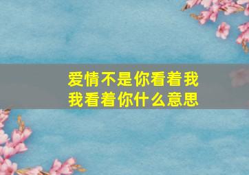 爱情不是你看着我我看着你什么意思