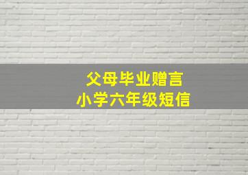 父母毕业赠言小学六年级短信