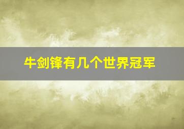 牛剑锋有几个世界冠军