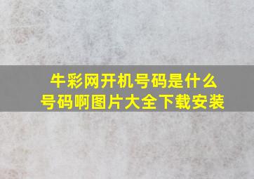 牛彩网开机号码是什么号码啊图片大全下载安装