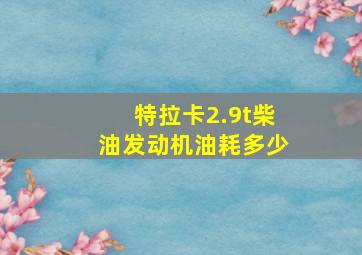 特拉卡2.9t柴油发动机油耗多少