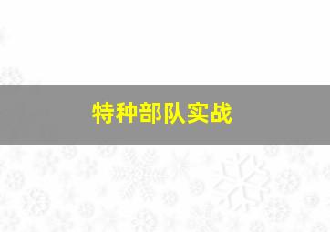 特种部队实战