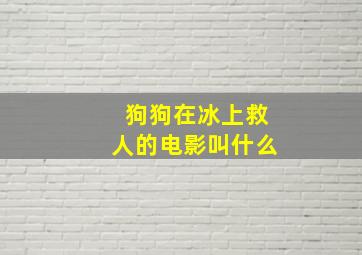 狗狗在冰上救人的电影叫什么