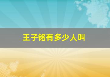 王子铭有多少人叫