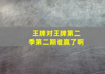 王牌对王牌第二季第二期谁赢了啊