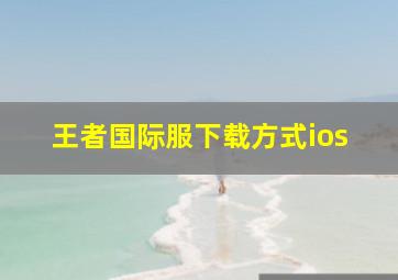 王者国际服下载方式ios