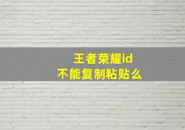 王者荣耀id不能复制粘贴么