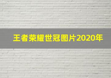 王者荣耀世冠图片2020年