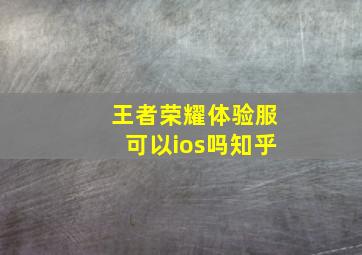 王者荣耀体验服可以ios吗知乎