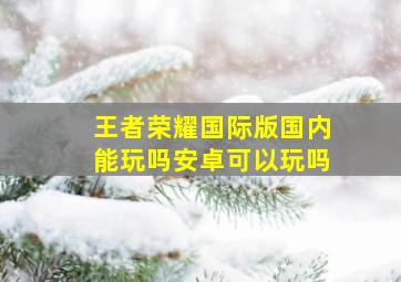 王者荣耀国际版国内能玩吗安卓可以玩吗