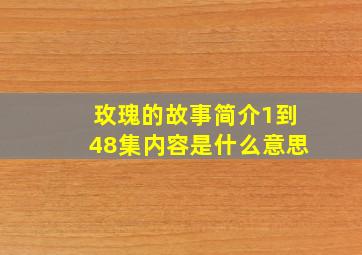 玫瑰的故事简介1到48集内容是什么意思