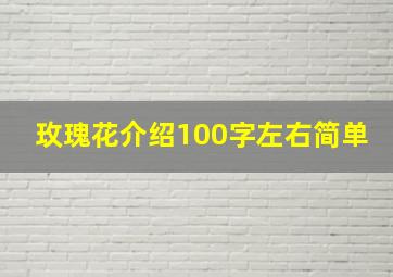 玫瑰花介绍100字左右简单