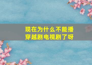 现在为什么不能播穿越剧电视剧了呀