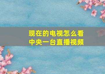 现在的电视怎么看中央一台直播视频