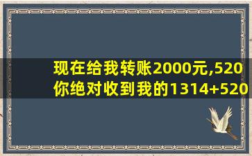 现在给我转账2000元,520你绝对收到我的1314+520