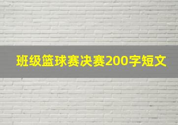 班级篮球赛决赛200字短文