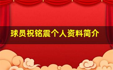 球员祝铭震个人资料简介