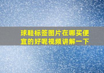 球鞋标签图片在哪买便宜的好呢视频讲解一下