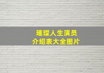 璀璨人生演员介绍表大全图片