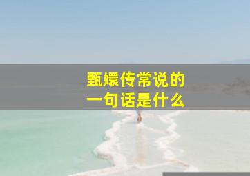 甄嬛传常说的一句话是什么