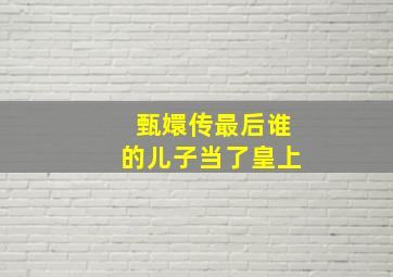 甄嬛传最后谁的儿子当了皇上