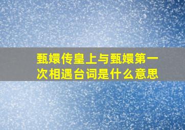 甄嬛传皇上与甄嬛第一次相遇台词是什么意思