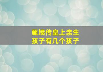 甄嬛传皇上亲生孩子有几个孩子