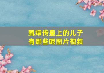 甄嬛传皇上的儿子有哪些呢图片视频