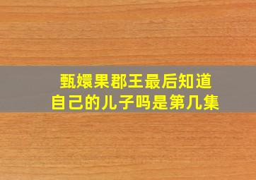 甄嬛果郡王最后知道自己的儿子吗是第几集