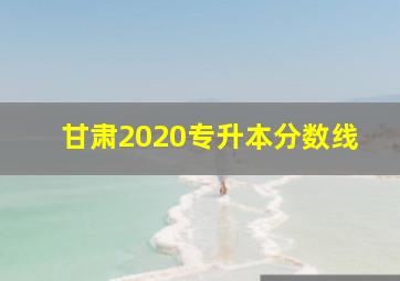 甘肃2020专升本分数线