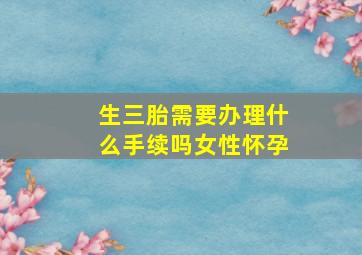 生三胎需要办理什么手续吗女性怀孕