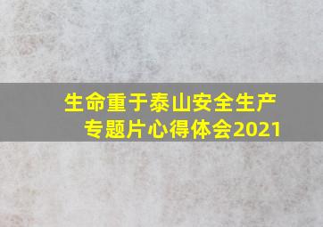 生命重于泰山安全生产专题片心得体会2021